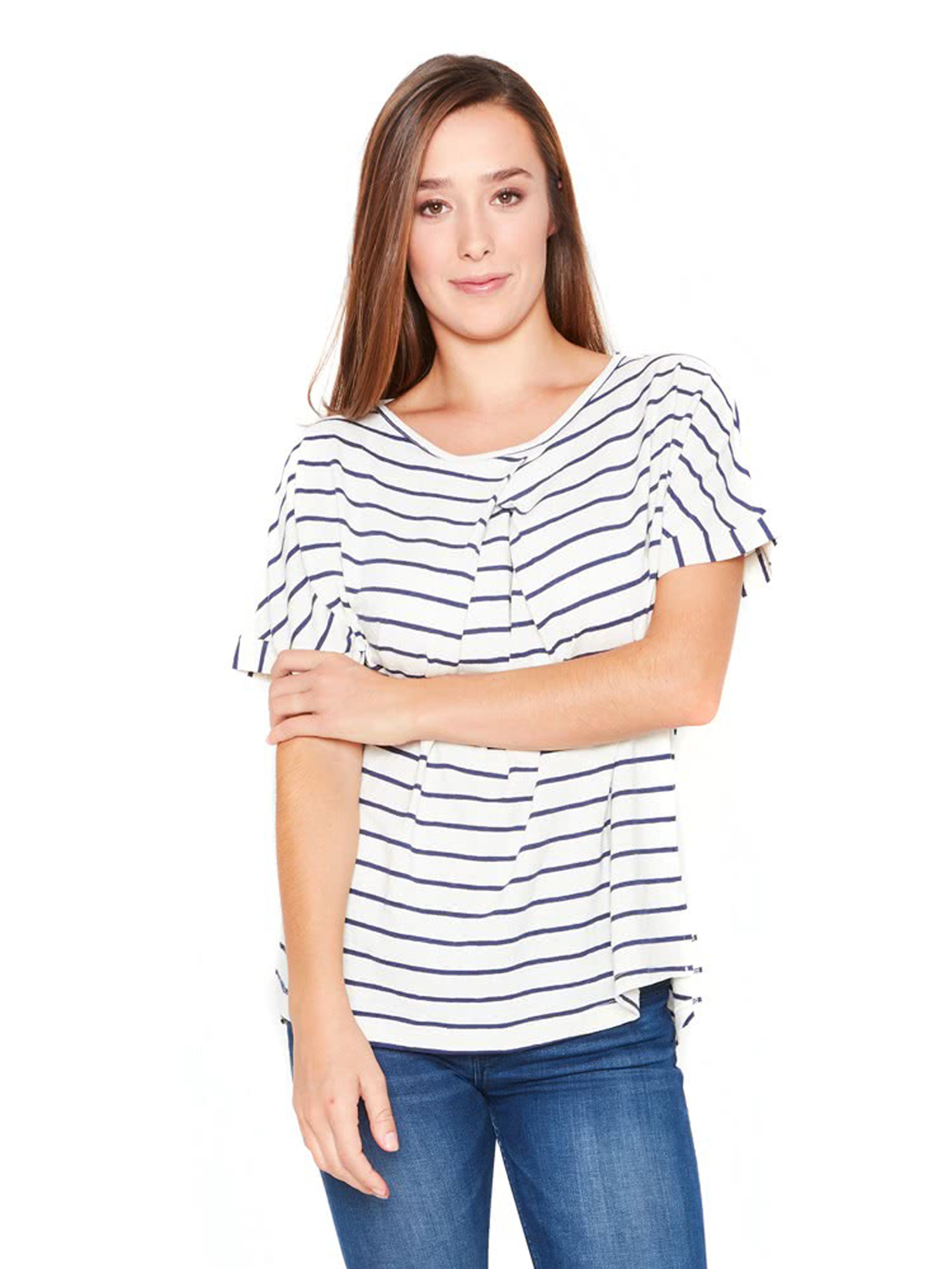 Modern T-shirt with a Bordered Pleat by The Hemp Line Clothing ♥ The
