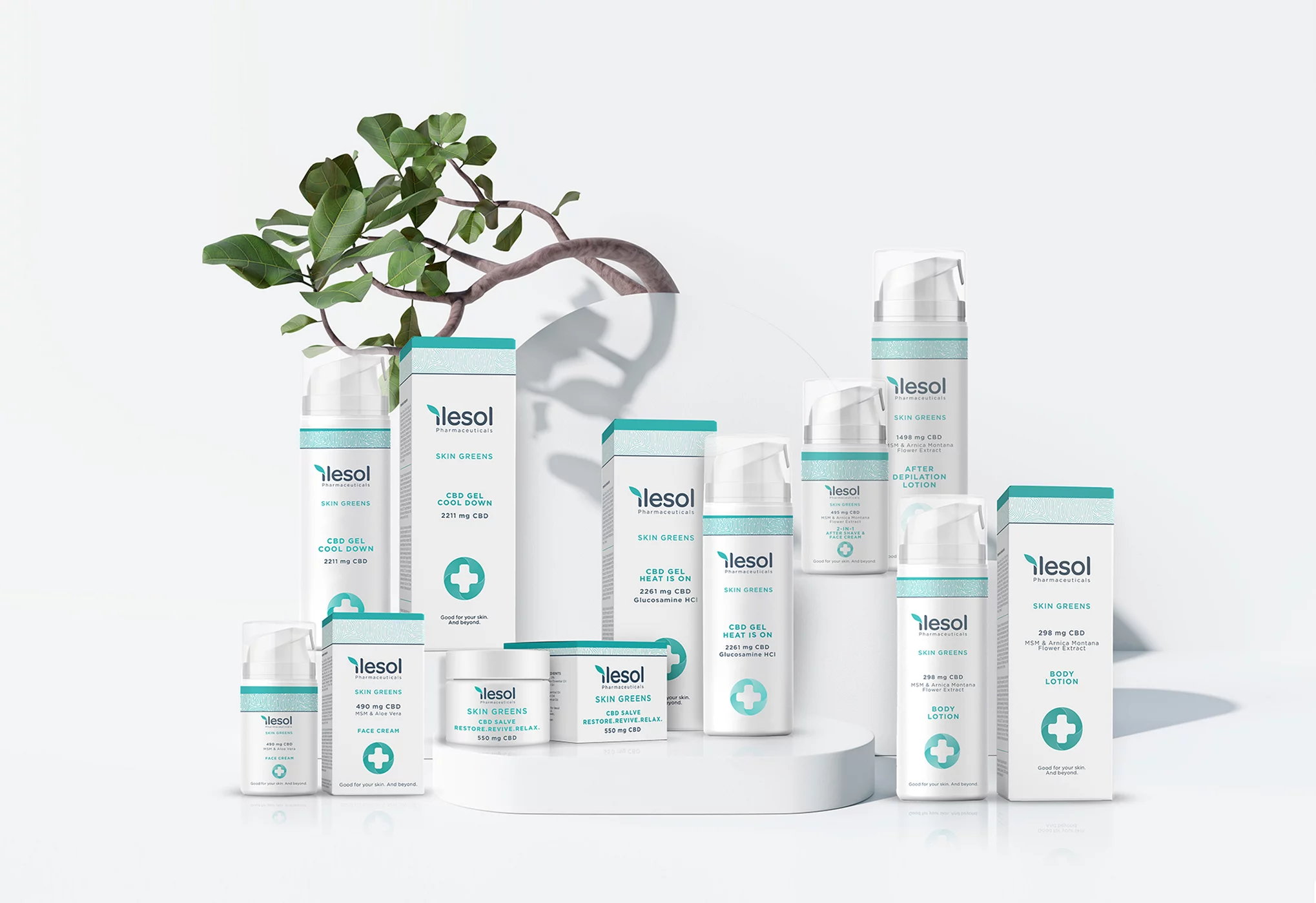 Available now
Discover now the SKIN GREENS - CBD SKINCARE LINE from ILESOL Pharmaceuticals. Skin Greens is a collection of products for healthy and natural skin care based on CBD and high-quality plant-based active ingredients.