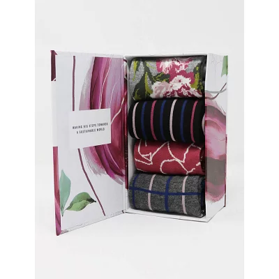 Helene Floral Organic Cotton 4 Pack Socken Gift Box
